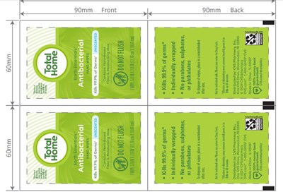 Antiseptic Wipe (Individually Wrapped Antibacterial Wipes 30ct Resaved)